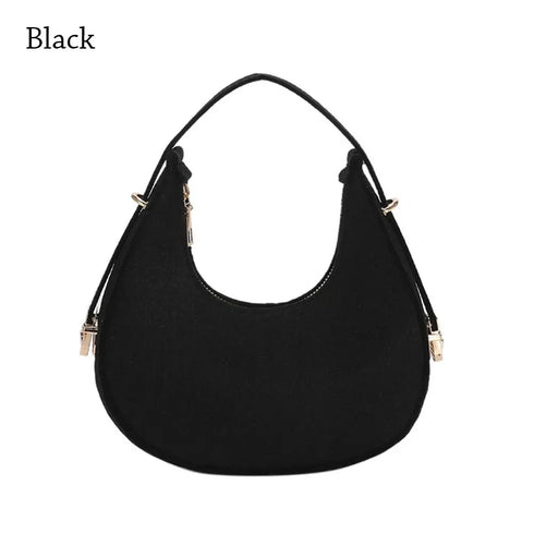 Women's Crocodile Grain Underarm Bags Felt Fashion Shoulder Bag Cute Simple Handbags Female Purses
